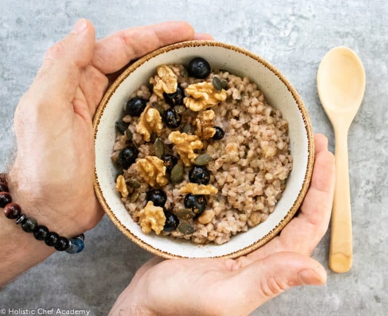 Buckwheat Kasha Porridge, Blueberry & Walnut Holistic Chef Academy
