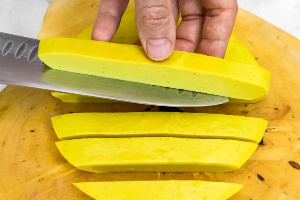 cutting-chickpea-tofu-into-slices