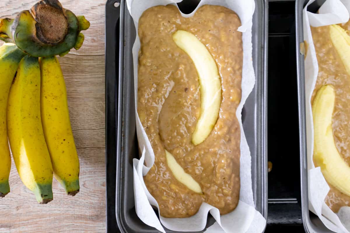adding-banana-to-banana-bread