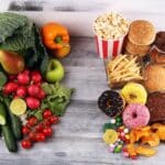 weight-management-feature-image-with-a-selection-of-healthy-food-and-junk-food