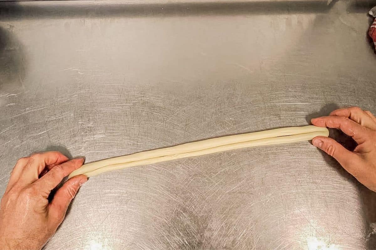 fold the long piece in half