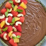 raw chocolate cheesecake slice freshly cut ready to eat