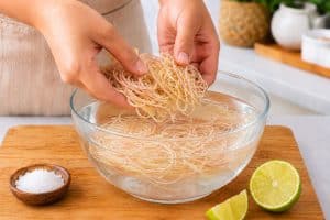 preparing-fresh-banana-flower-soak-in-water-with-lime