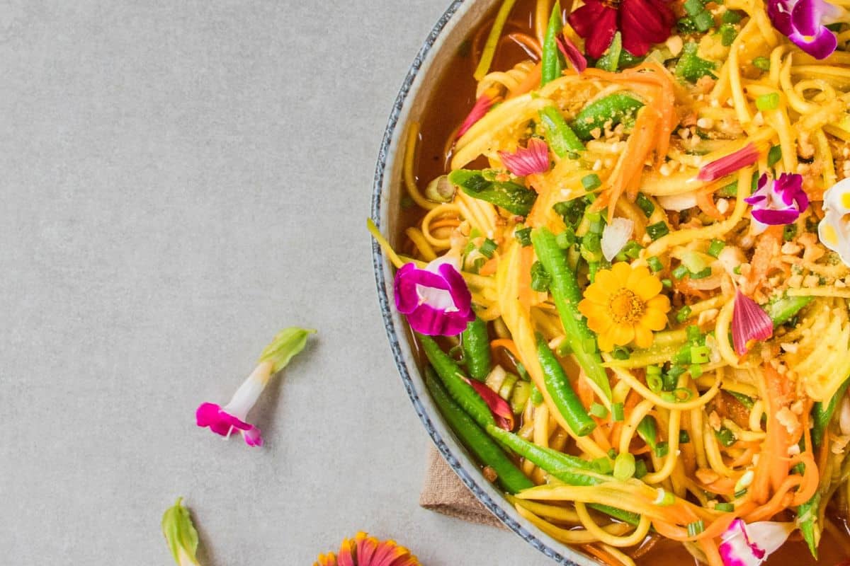 Vegan Mango Salad Served In A Bowl