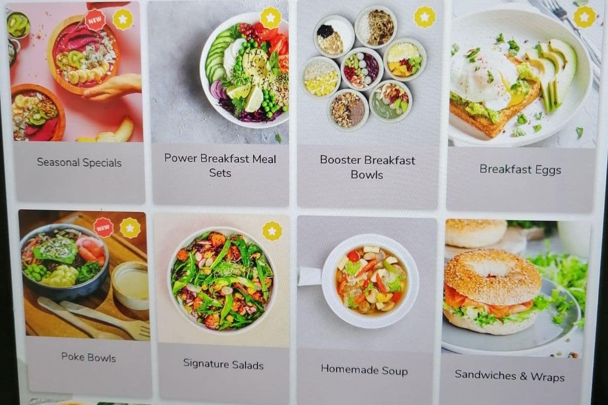 Thanyapura digital menu with nutrition labels and dietary information