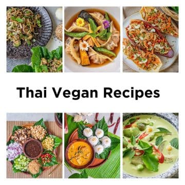Thai vegan recipes from Holistic Chef Academy featuring colourful curries, noodles, salads and fresh herbs